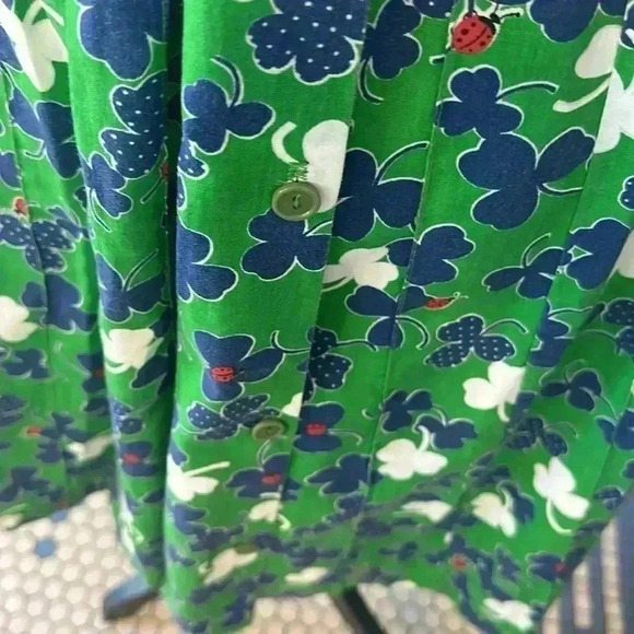 Royal Stuart | Vintage 70’s Midi Skirt w/Clovers & Ladybugs, Pin-tucked Stripes - Picture 5 of 8